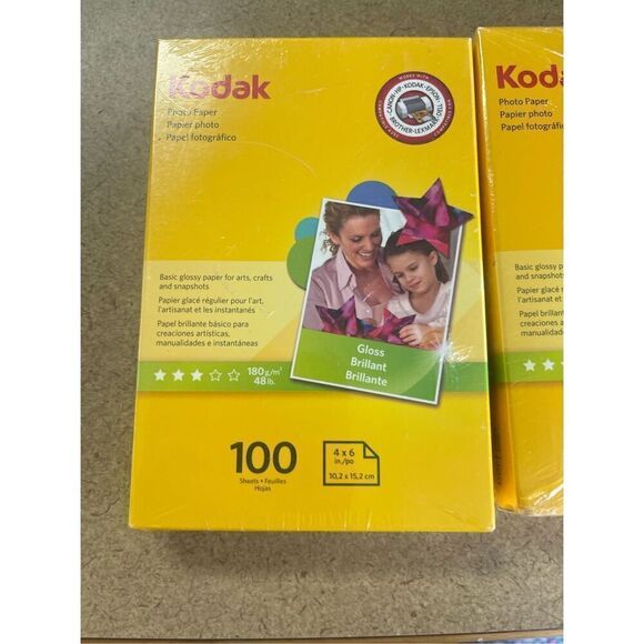 KODAKEAST White 6.5 Mil Glossy 100 Sheets/Pack Photo Paper Size 4 X 6 NEW - Picture 14 of 15